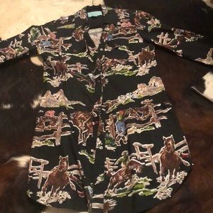 VTG cowboy Tasha Polizzi pearl snap tunic dress